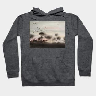 bleak and spooky sunset unique and different Hoodie